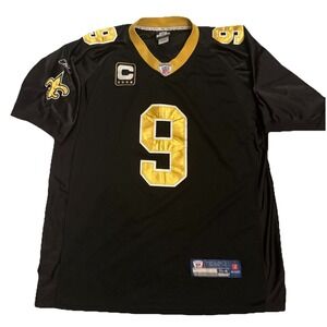 Reebok Drew Brees New Orleans Saints On Field Jersey With Captains Patch Size 54